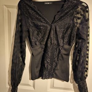 CHICME BLACK LONG SLEEVE TOP